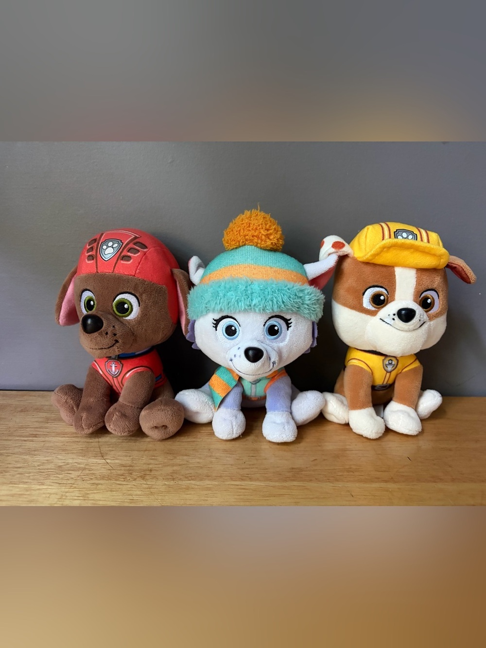3 Paw Patrol Pup Plushies: Zuma, Everest, Rubble stuffed animals